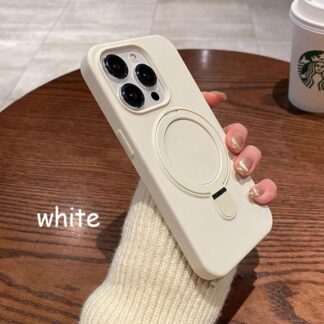 折りたたみ式スタンド付きスマホケース MagSafe対応 iPhone16ケース レディース用 iPhone15 iPhone14 iPhone13 Pro対応 ホルダー ブラックカラー 軽量