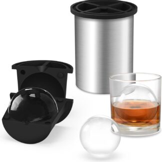 製氷器 丸氷 透明氷 作る 容器 6.4cm口径 ウイスキー 氷 カクテル バーボン 各種ドリンクに 父親 夫 友人へのプレゼントとして -