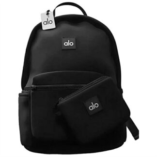 Alo Yoga バックパックブラックネオプレン｜ 取り外し可能ポーチ＆PCスリーブ付き 防水スポーツジムバッグalo