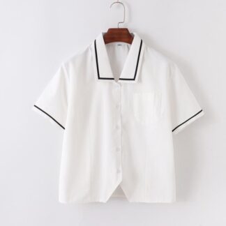 シャツ レディース 半袖 長袖 コットン JK 制服 学生服 ブラウス 修身 清潔感 スクールシャツ