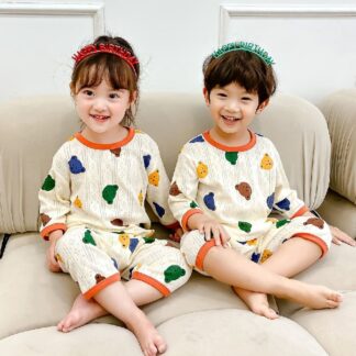 パジャマ キッズ ルームウエア 七分袖 ベビー 子供 動きやすい こども ルームウェア上下セット 肌着 子供服 キッズ服 ベビー服 男の子 長袖 夏物 春物 女の子