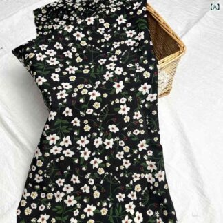 春夏 レディース 小花柄 シフォン ワンピース 伸縮性 不透け 軽量 涼しい ハーフスカート シャツ 普段使い トップス