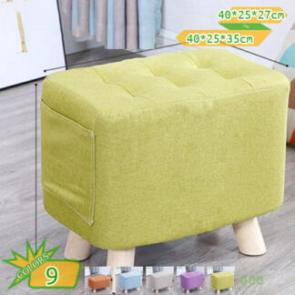 ミニスツール 高さ27cm 35cm スクエア カバー付き 木製 ミニ 小さい 四角 椅子 スツール チェア 腰掛け オットマン ロータイプ 低め 北欧 チェック かわいい コンパクト ファ