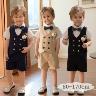 キッズ フォーマル 男の子 おしゃれ 半袖 夏 ベビーフォーマル シャツ 子供スーツセット 誕生日 服 1歳 入学式 結婚式 入園式 卒業式 プレゼント 80cm 90c お宮参り