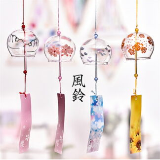 江戸風鈴 風鈴 4個～10個セット ガラス風鈴 桜塗装 手作り風鈴 風鈴祭り 風鈴まつり 澄んだ音 厄除け 幸運をもたらす 涼しい感じ 夏の風物詩 おみやげ 室内外兼用 おしゃれ ギフト