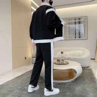 メンズ ジャージ 上下 セットアップ 薄手 スポーツウェア 男性用 運動着 長袖 ジャケット パンツ ポリエステル ホワイト グレー 春夏 ブラック