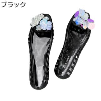 クリア ビニールサンダル ジェリーシューズ レディース メッシュ フラワー 花モチーフ パンプス PVC ローヒール 夏靴 水陸両用 防滑 軽量 美脚 大きいサイズ 梅雨対策 室内着用 ビーチ