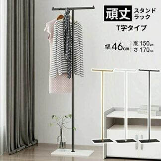 ハンガーラック 頑丈 組立式 スリム T字 ポールハンガー ポールハンガーラック コンパクト 簡単組立 省スペース スチー スタンドラック