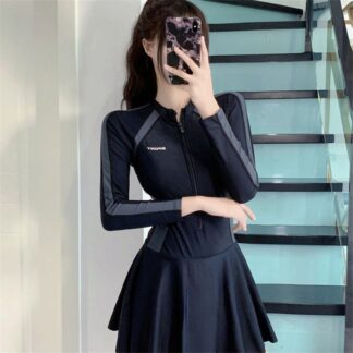 ラッシュガード レディース ワンピース 学生 着痩せ スイムウェア オールインワン 水着 大きいサイズ 長袖 長袖トップス