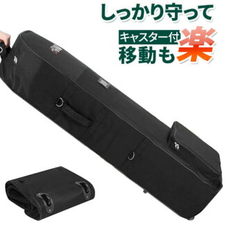 ゴルフバッグ カバー キャスター付き 飛行機 折り畳み ゴルフ ゴルフバッグネームプレート キャスター 大容量ポケット トラベルカバー キャディバッグ フライト用 宅急便 軽