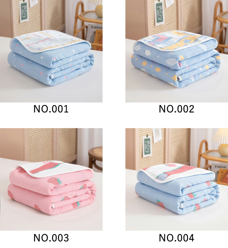6重 ガーゼケット タオルケット 綿100% セミシングル 120×150cm 夏 コットン 洗える お昼寝 ブランケットひざ掛け 肩掛け お昼寝ケット ベビーケット - 画像 (5)