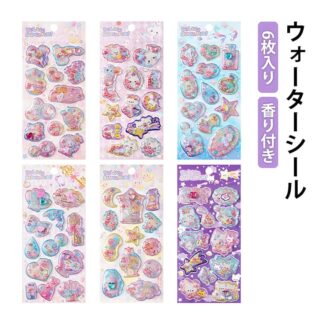 2026新発売 ウォーターシール 香り付き 6枚入り 水入りシール シール ぷくぷく 可愛い 3d立体シール キャラクター ごほうびシール 手帳 デコシール アルバム 水筒 女の子 デコ