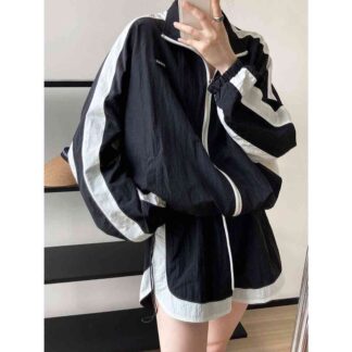 ラッシュガード セットアップ パーカーセットアップ レディース UV対策 紫外線対策 UVカット パンツ トップス ジップアップ ショートパンツ オーバーサイズ