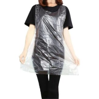 使い捨てエプロン 100枚入 透明 防水 介護 食事用 作業用 ポリエチレン製 男女兼用介護用 食事用エプロン 掃除用