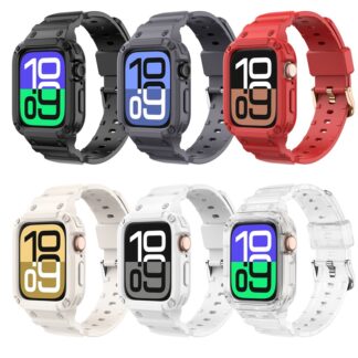アップルウォッチ バンド シリコン 一体型 46mm Series10 耐衝撃 傷防止 フレーム保護 Series9 8 7 6 5 4 3 2 1 SE apple watch 一体 se2