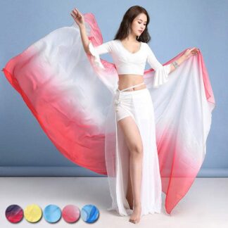 ベリーダンス ベール グラデーション シフォンベール ステージグッズ レッスン用 舞台 小物 アクセサリー 衣装 ダンス衣装 270cm x 114cm 5色