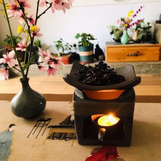 茶 香炉 アロマ炉 茶香炉 陶器 焼き物 セラミック アロマ お皿 キャンドルトレイ 茶こうろ 茶葉用 煎茶 日本茶 アップルティ ハーブティ コーヒー豆 レトロ 便利 安定 プレゼント 置きやすい