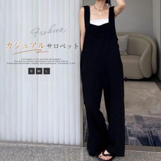 サロペット レディース オールインワン きれいめ オーバーオール ワイドパンツ ロングパンツ 春夏 秋冬 ノースリーブ タンク 美脚 パンツドレス