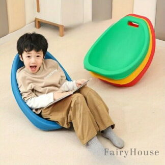 子供用バランスチェア - シェイクスプーンデザインの感覚統合トレーニング、耐久性メタル＆プラスチック、簡単組立、電気不要、磨き上げ仕上げ、家庭 学校使用に最適、遊び心あふれるデザイン、頑丈な構造