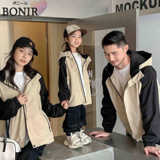 親子 おそろい ウインドブレーカー 灰白 プレゼント アウター上着 ペアルック 帽子 家族お揃い 秋冬 長袖 姉 韓国 可愛い おしゃれ 大人 子供 キッズ 女の子 秋冬物 結婚祝い プレゼン