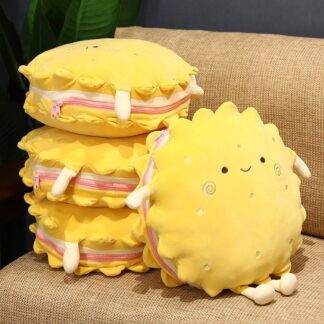 ブランケット クッション 2way ひざ掛け 毛布 折りたたみ 収納 クッションブランケット 可愛い ビスケット クッキー ぬいぐるみ ソファ 車用 オフィス 昼寝 ひざかけ 膝掛け 在宅ワ