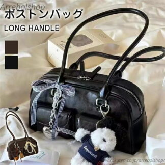 レディース 小さめ 合皮 PU トートバッグ 横長 大人可愛い ハンドバッグ 鞄 かばん ショルダー掛け バッグ
