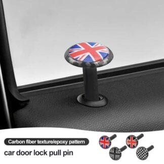 ドアロックピン ミニクーパー MINI COOPER ユニオンジャック カーボンディティールカーアクセサリー 内装