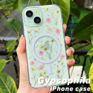 iPhoneケース カスミソウ きらきら 花柄 背面ケース スマホケース クリア 黄ばみにくい キラキラiPhoneケース キラキラケース 花柄スマホケース 可愛いiPhoneケ