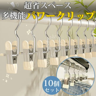 10個セット クリップフック クリップ フック ハンガー 吊す 引掛ける 吊り下げ ステンレス製 洗濯バサミ パワークリップ 強力フッククリップ 小物収納 多機能 フック付き 旅行 出張 ア