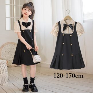 キッズ ワンピース 夏 黒 子供服 女の子 可愛い 大きいサイズ 制服 発表会 面接 卒業式 入学式 韓国子供服 おしゃれ 小学生 中学生 高校生 大人っぽい 通学 中学校 小学 きれいめ