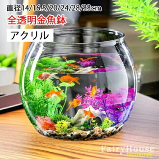 金魚鉢 アクリル水槽 透明 メダカ 苔 アクアリウム 水草 飼育水槽 睡蓮鉢 ビオトープ 容器 金魚水槽 円形 テラリウム 観葉植物 インテリア テーブル 大容量 全透明 6サイズ 水培