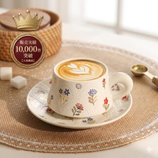 美しい 花柄 マグカップ&プレート 白陶器 コップ カップ かわいい マグ ソーサー セット 洋食器 コーヒー 紅茶カップ レストラン 和風食器 皿 レトロ 和食器 ペアマグ 喫茶店 誕生日