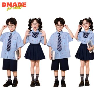 子供服 キッズダンス 衣装 ストライプ柄 心柄 幼稚園 小学生 団体服 シャツ スカート パンツ 女の子 男の子 カッコいい ヒップホップ 可愛い 入学式 卒業式 セットアップ ネイビー ブル