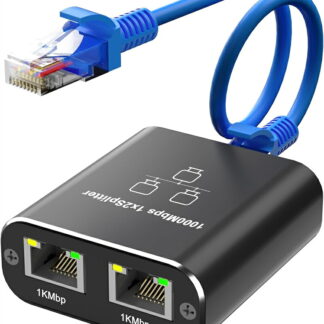 LAN 分配器 1入力2出力 1本のLANケーブル付き Movcle 高速1000Mbps イーサネットアダプタ LANケーブル 二股 2台同時使用 分岐 増設 有線LAN ハブ LANポート