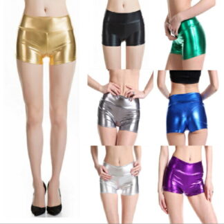 10色 4サイズショートパンツハープズボン大人メタリックエナメルトップスダンス衣装 女性用ヒップホップ 衣装 キッズダンス レッスン着 ボトムス輝く 舞台演出ダンス衣装お遊戯会音楽会発表