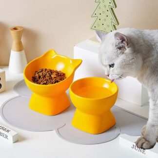 猫 犬 フードボウル 傾斜 陶器 水入れ 斜め 食器 食べやすい 高さ 水飲み セラミック ペット食器 おしゃれ マット ペット用 餌入れ エサ入れ えさ 台 ボウル お皿 水分補給 ネコ 小