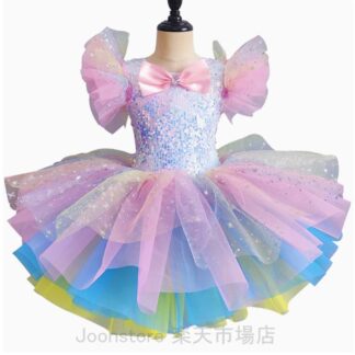 チュチュ バレエワンピース スパンコール 子供ダンス衣装 バレエダンス 子供バレエ 子供用 舞台衣装 バレエ 発表会 女の子 可愛い ダンス服 新体操 ダンスウェア 練習着 舞台 ス