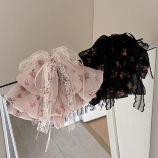 ヘアクリップ レディース 髪留め バレッタ リボン 髪飾り まとめ髪 ピンク系 ブラック かわいい ハーフアップ