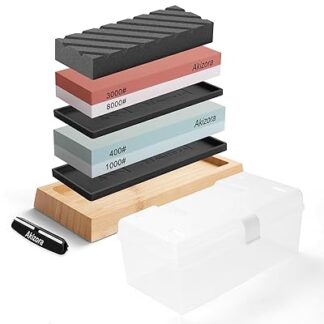 砥石 包丁研ぎ石 400 1000 3000 8000 両面砥石セット 面直し付き 角度固定ホルダー付き 強力滑り止めゴム付き 竹製滑り止め台付き 家庭用中砥石 包丁 仕上げに最適 収納ケース付き