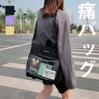 痛バッグ レディース 透明バッグ 見せバッグ メンズ ポーチ ショルダーバッグ スモール 透明 大容量 ビニール おたく スクール バッグ ナイロンバッグ 痛バ トート クリア トートバッグ