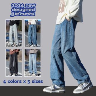 ジーンズ メンズ デニムパンツ 大きいサイズ 春夏秋 メンズジーパン ゆったり ストレート カジュアル ワイドパンツ リラックスパンツ ズボン 通気性 4色 ロングパンツ