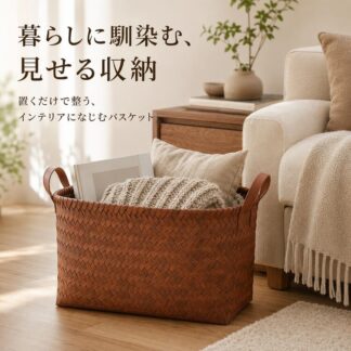 収納バスケット かご 洗濯かご 持ち手付き おしゃれ 編み込み 収納かご 小物入れ リビング収納 ブランケット収納 おもちゃ収納 タオル収納 ランドリー 玄関 ナチュラル 北欧 ベッドサイド