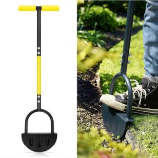 芝生カッター 芝生手入具 ターフカッター ステップ付き 全長108.5cm 芝刈りシャベル 芝刈り機 雑草除去 エッジャー芝生ツール 園芸 草地、歩道や庭の縁取りに最適 カッター ガーデニ