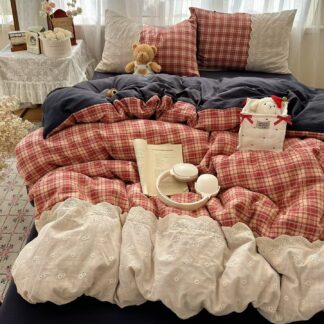 布団カバー シングル チェック 3、4点セット 布団カバーセット かわいい 掛け布団カバー 敷布団カバー セミダブル キッズ おしゃれ 可愛い 布団セット ベッドシーツ カバーセット ボ