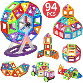 マグネットブロック 94PCS 磁石ブロック マグネットおもちゃ 磁気おもちゃ 磁石 おもちゃ 子供 知育玩具 男の子 女の子 幼児 人気 積み木 立体パズル 観覧車 ロボット 収納ケース付き