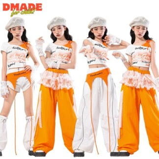 キッズ ダンス 衣装 ダンス衣装 セットアップ 子供服 女の子 キッズダンス ステージ衣装 演出服 舞台服 練習着 ヒップホップ Tシャツ パンツ 手袋 jazz プリント かっこいい HIPHOP