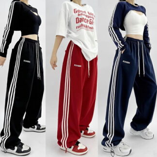 ダンスパンツ レディース サイドライン スウェットパンツ ダンスウェア ゆったり カジュアル ストリート 動きやすい 女性用 ボトムス ズボン 練習着 レッスン着 kpop ヒップホップ ガール