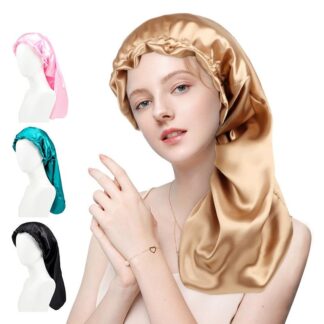 ナイトキャップ シルク ロング ロングヘア シルクキャップ レディース 就寝用 帽子 保湿 ヘアケア プレゼント シルク製