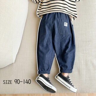 デニムパンツ バルーンデニムパンツ 男の子 キッズ 子供服 秋冬 ロングパンツ ワイドパンツ 長ズボン ボトムス ジーンズ 韓国子供服 おしゃれ ウェストゴム