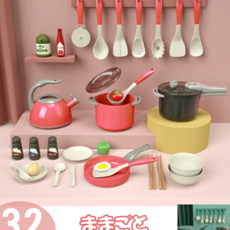 ままごと遊び キッチンセット 料理おもちゃ ままごと調理器具セット 食器 料理人ままごと クッキングトイ 知育玩具 フライパン フライ返し 誕生日 子供の日 プレゼント 幼稚園 教具 レッド 保育園